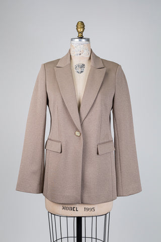 Blazer en ponte taupe scintillant (8)