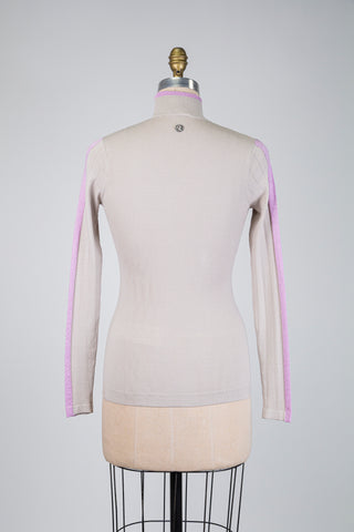 Beige sweater with shimmering lilac details (4)