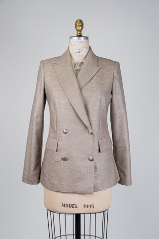 Marl beige blazer with metallic highlights (8)