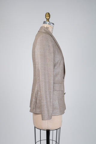 Marl beige blazer with metallic highlights (8)