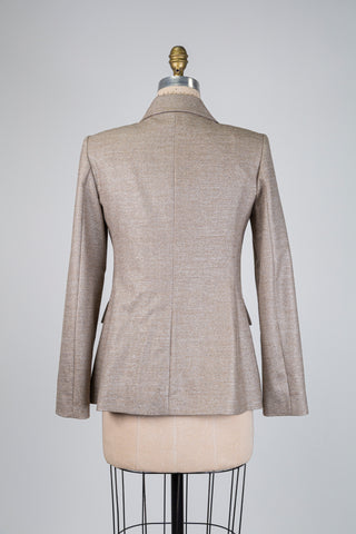 Marl beige blazer with metallic highlights (8)