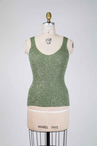 Sequin Green Knit Camisole (6)