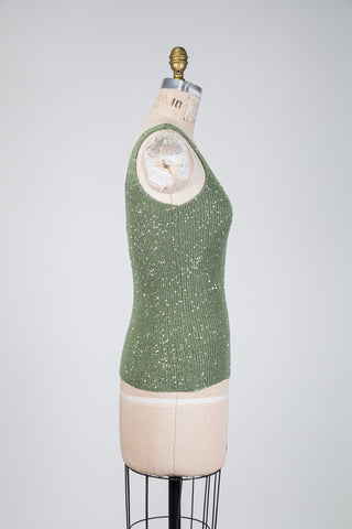Sequin Green Knit Camisole (6)