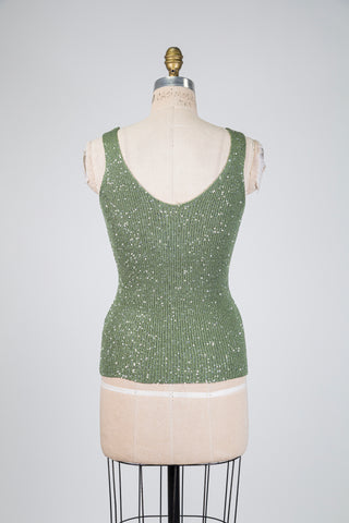 Sequin Green Knit Camisole (6)