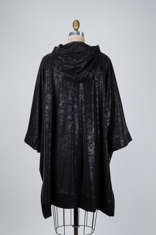 Veste cape noire effet enduit marbré (TU)