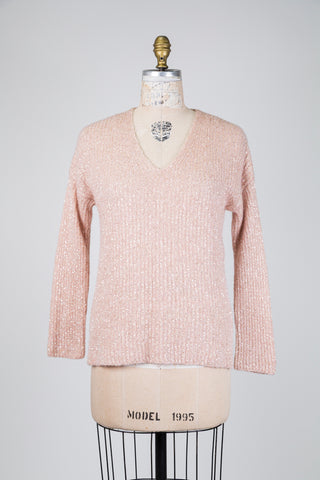 Shimmery Ash Rose Knit Sweater (S+M)