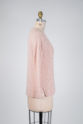 Shimmery Ash Rose Knit Sweater (S+M)