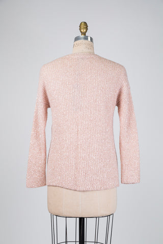 Shimmery Ash Rose Knit Sweater (S+M)