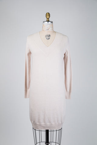 Robe chandail en tricot crème (S)