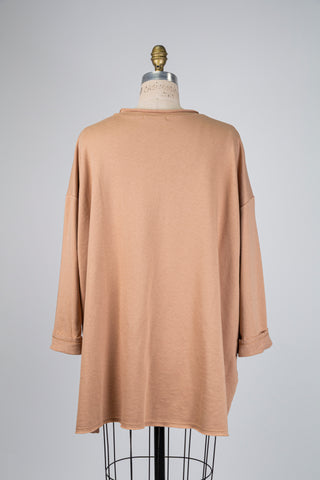 Camel oversized fleece sweatshirt (M/L)