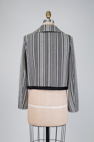 Veste en jacquard graphique noir et blanc (6)