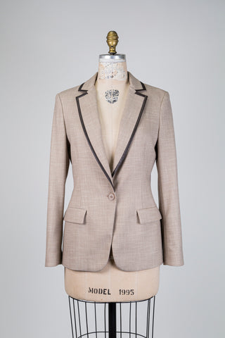 Blazer sable accent faux cuir (6)