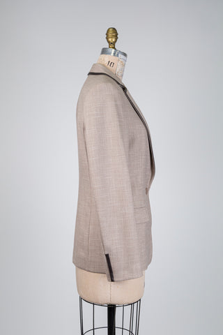 Blazer sable accent faux cuir (6)