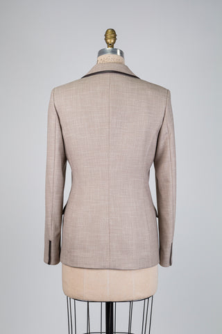 Blazer sable accent faux cuir (6)