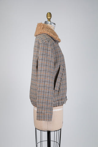 Veste pied-de-poule à col bouclé (6)