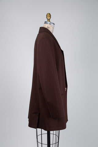 Brown oversized blazer with jewel button (14/16)