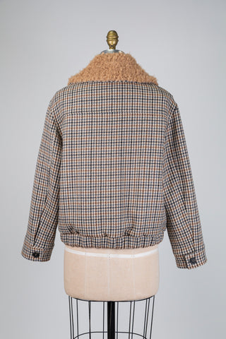 Veste pied-de-poule à col bouclé (6)