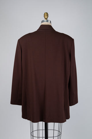 Brown oversized blazer with jewel button (14/16)