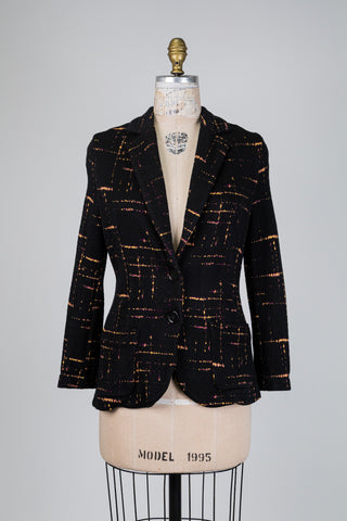 Black blazer with colorful pattern (M to XL)