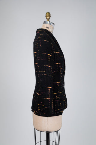 Black blazer with colorful pattern (M to XL)