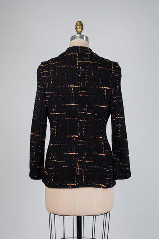 Black blazer with colorful pattern (M to XL)