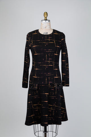 Black dress with a colorful pattern (XS to XL)