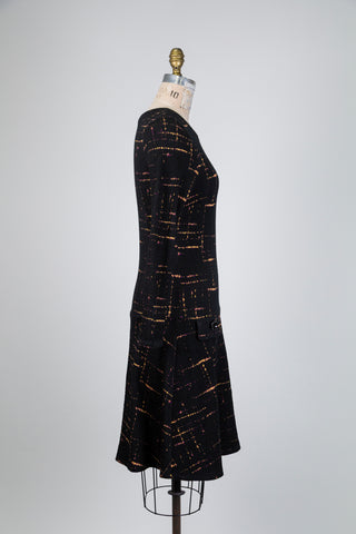 Black dress with a colorful pattern (XS to XL)