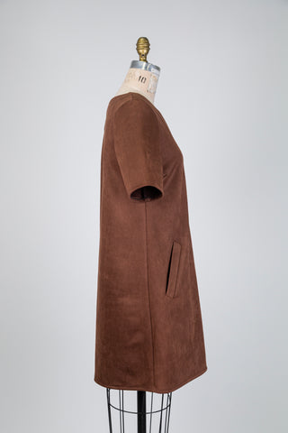 Robe tout-aller en faux suède brun (S+M)