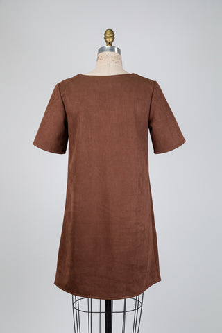 Robe tout-aller en faux suède brun (S+M)