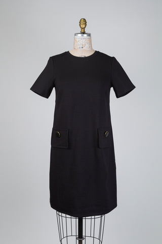 Robe noire tout aller à manches courtes (S+M)