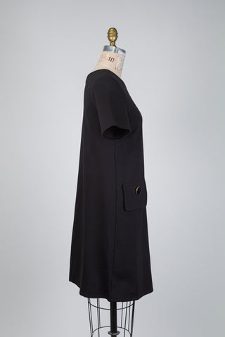 Robe noire tout aller à manches courtes (S+M)