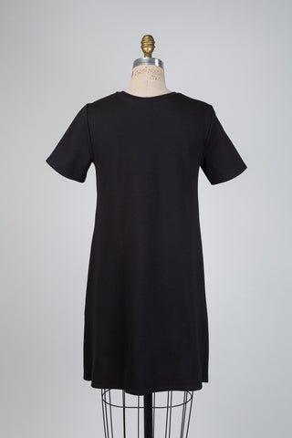 Robe noire tout aller à manches courtes (S+M)