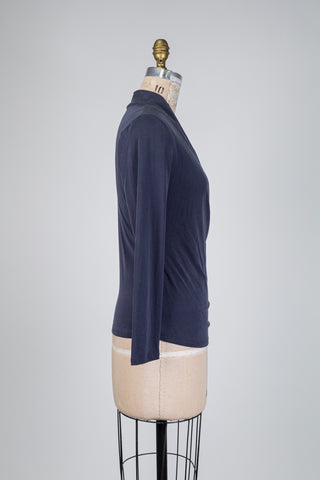 Haut cache-cœur marine ultra doux (XS à XL)