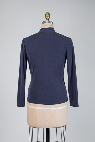 Haut cache-cœur marine ultra doux (XS à XL)
