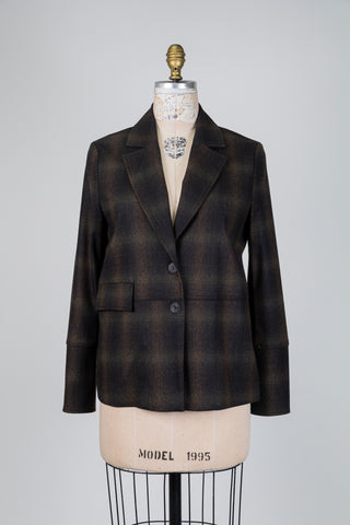 Black tartan plaid blazer (XS to XL)