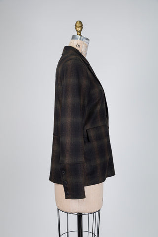 Black tartan plaid blazer (XS to XL)