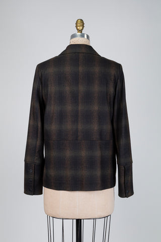 Black tartan plaid blazer (XS to XL)