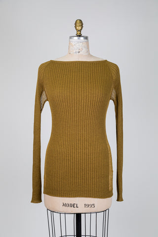 Chandail ocre accents diaphanes (TU)