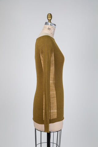 Chandail ocre accents diaphanes (TU)