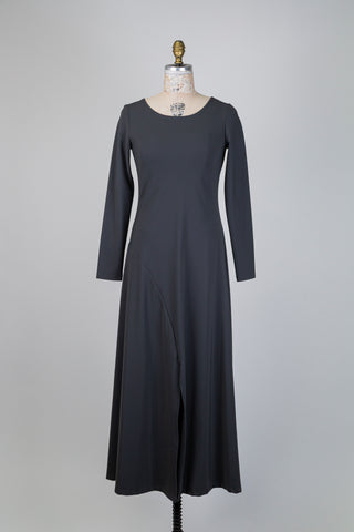 Robe évasée en microfibre anthracite (XS+S)