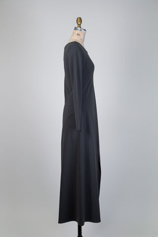 Robe évasée en microfibre anthracite (XS+S)