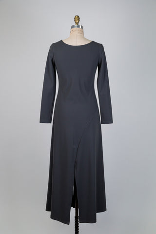 Robe évasée en microfibre anthracite (XS+S)