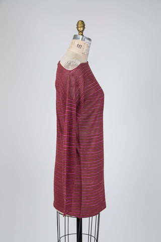 Red & lilac striped boat-neck sweater (one size)