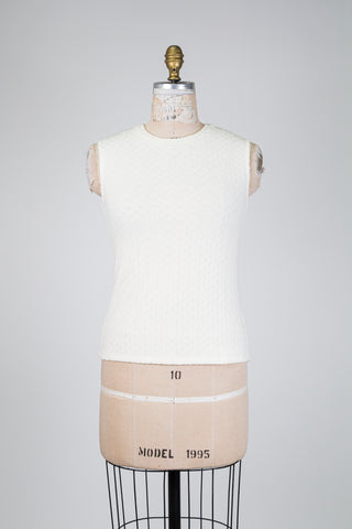 Ivory cable-knit tank top (M+L)