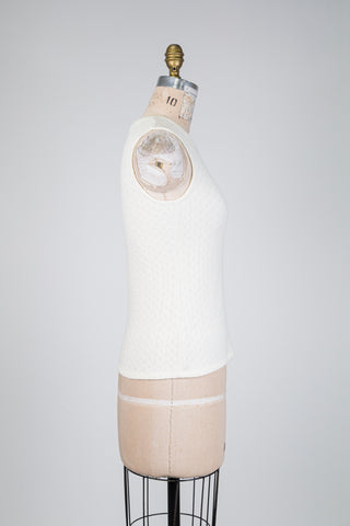 Ivory cable-knit tank top (M+L)