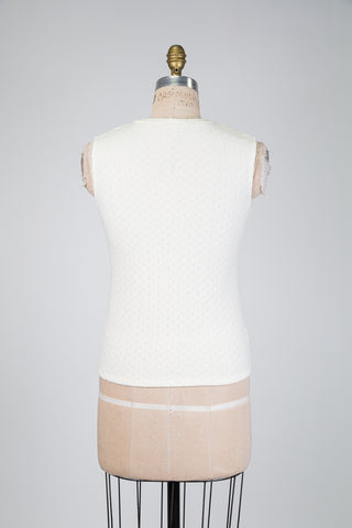 Ivory cable-knit tank top (M+L)