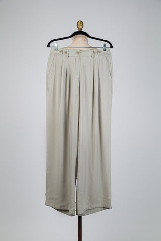 Pantalon à plis vert sauge (6)