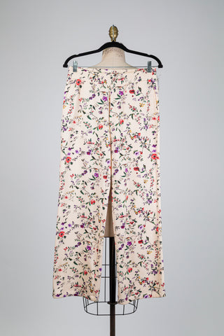 Pantalon floral crème en molleton (6)