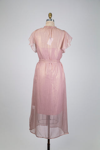 Robe en chiffon rose nacré (XS)