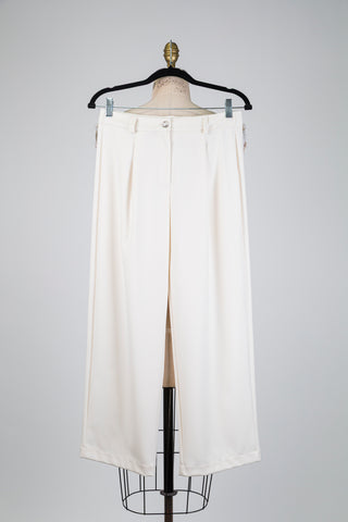Pantalon tailleur blanc perle (S)